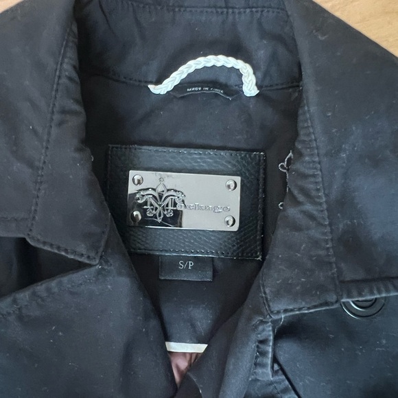 Mackage Black Cotton Quilted-Leather-Trim Belted Trench Coat - Picture 4 of 15